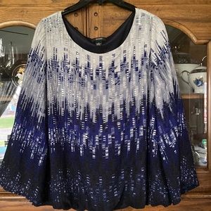 Beautiful Blue Bling Blouse